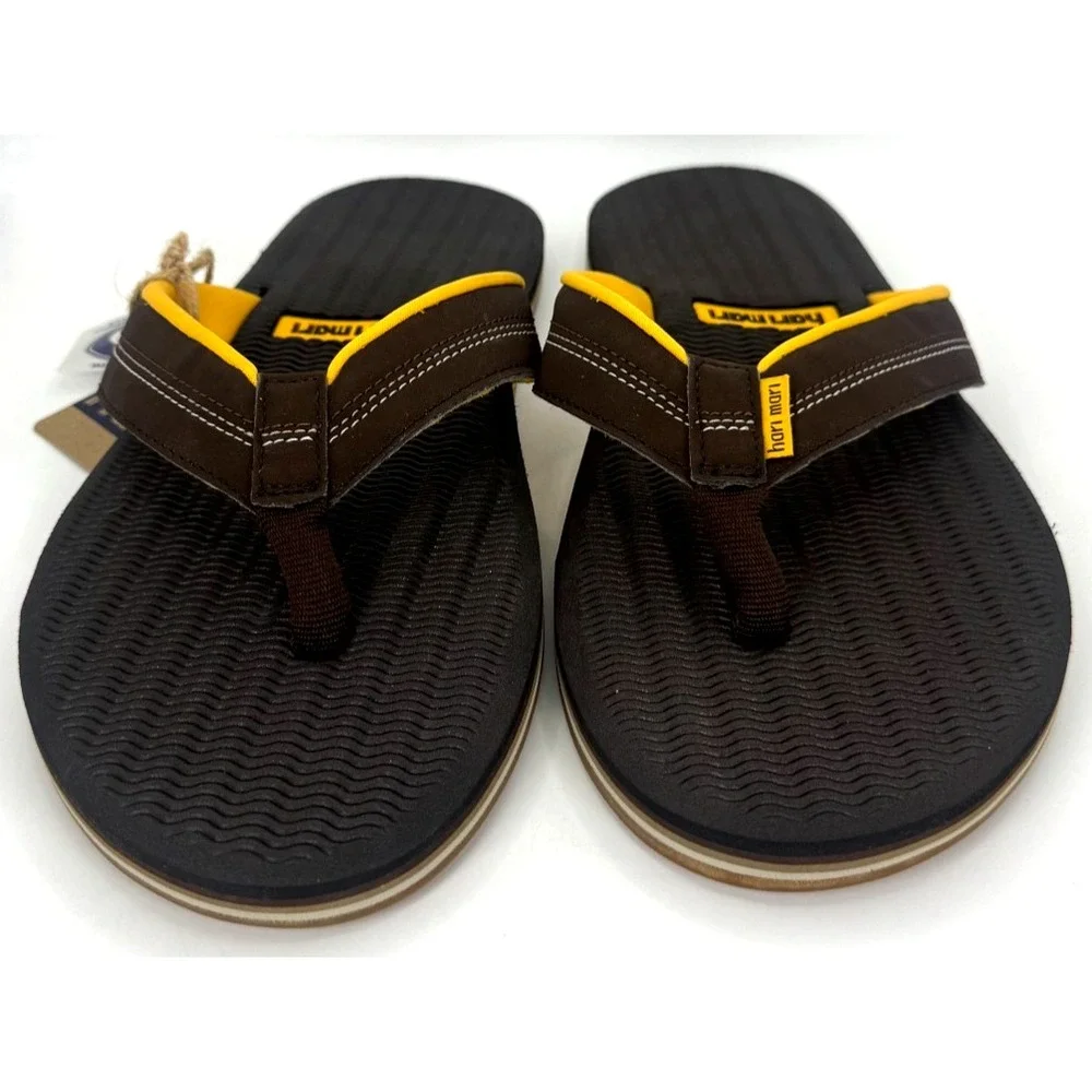 Hari Mari Brazos Mens Flip Flop Sandals Brown Gold Men Size 11 1008-102-11